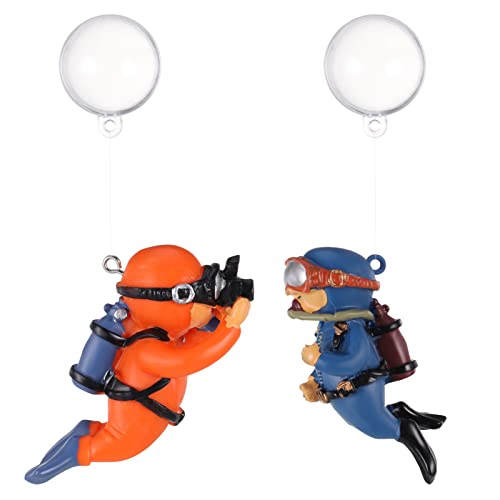 Dacitiery 2 Stück Aquarium Dekoration Schwimmende Fischspielgefährte für Aquarien süßer Kleiner Taucher Aquarium Deko Interessantes Aquarium Zubehör Fish Tank Ornaments Aquarien Landschaft von Dacitiery