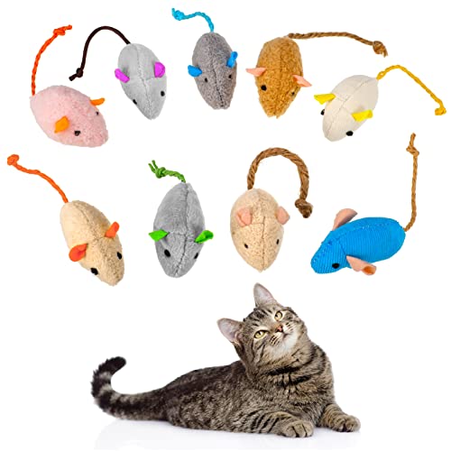 Dacitiery Katzenminze Maus Spielzeug für Katzen, weich, realistisch, Plüsch, Katzenspielzeug, Kauspielzeug, perfekt für Katze, Kätzchen, 9 Stück von Dacitiery