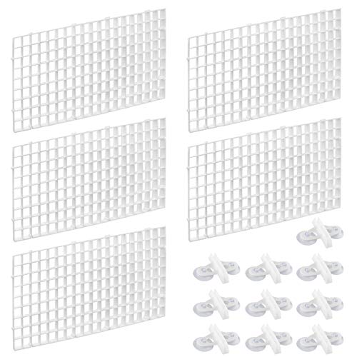 Dadabig 5 Stück Aquarium Trennwand, Aquarium Tank Grid Trennung Brett Fisch Tank Isolation Divider Filter Tablett Board für Aquarium Unten Box mit 10 Aquarium Divider Saugnapf (Weiß) von Dadabig