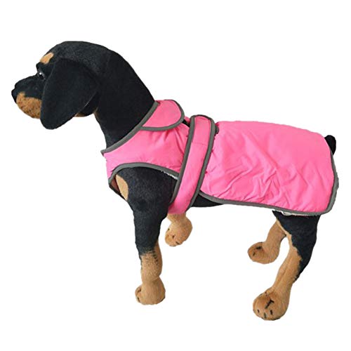 DAIHAN Hundebekleidung für Den Winter, Gepolstert, für Katzen und Welpen, Reflektierend Hundemantel Fleece Ärmellose Gepolsterte Weste Warm Mantel Jacke,Pink,M von DAIHAN