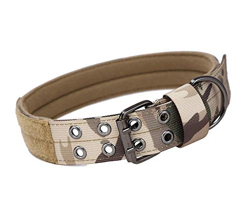 DAIHAN Militärisches Training Hochleistungs-Verstellbare Hundehalsband Weiches Hundehalsband mit D-Ring-Metallschnalle für mittelgroße Hunde MCMCP L von DAIHAN