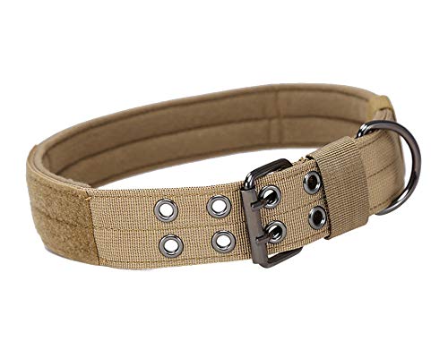 DAIHAN Militärisches Training Hochleistungs-Verstellbare Hundehalsband Weiches Hundehalsband mit D-Ring-Metallschnalle für mittelgroße Hunde NingCOB L von DAIHAN