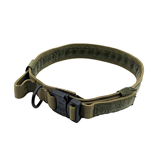 Hundehalsband Military Training Nylon verstellbar mit Metall D Ring & Schnalle Nackengürtel für Große Mittelgroß Kleine Hunde Army M von DaiHan