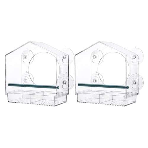 Daijianbin Vogelfutterspender, Vogelfutterspender Aus Acryl mit Durchsichtigem, Tablett für Vogelfutterspender für Den Garten oder Haustiere Daijianbin Vogelfutterspender, Vogelfutterspender Aus Acryl mit Durchsichtigem, Tablett für Vogelfutterspender für Den Garten oder Haustiere von Daijianbin