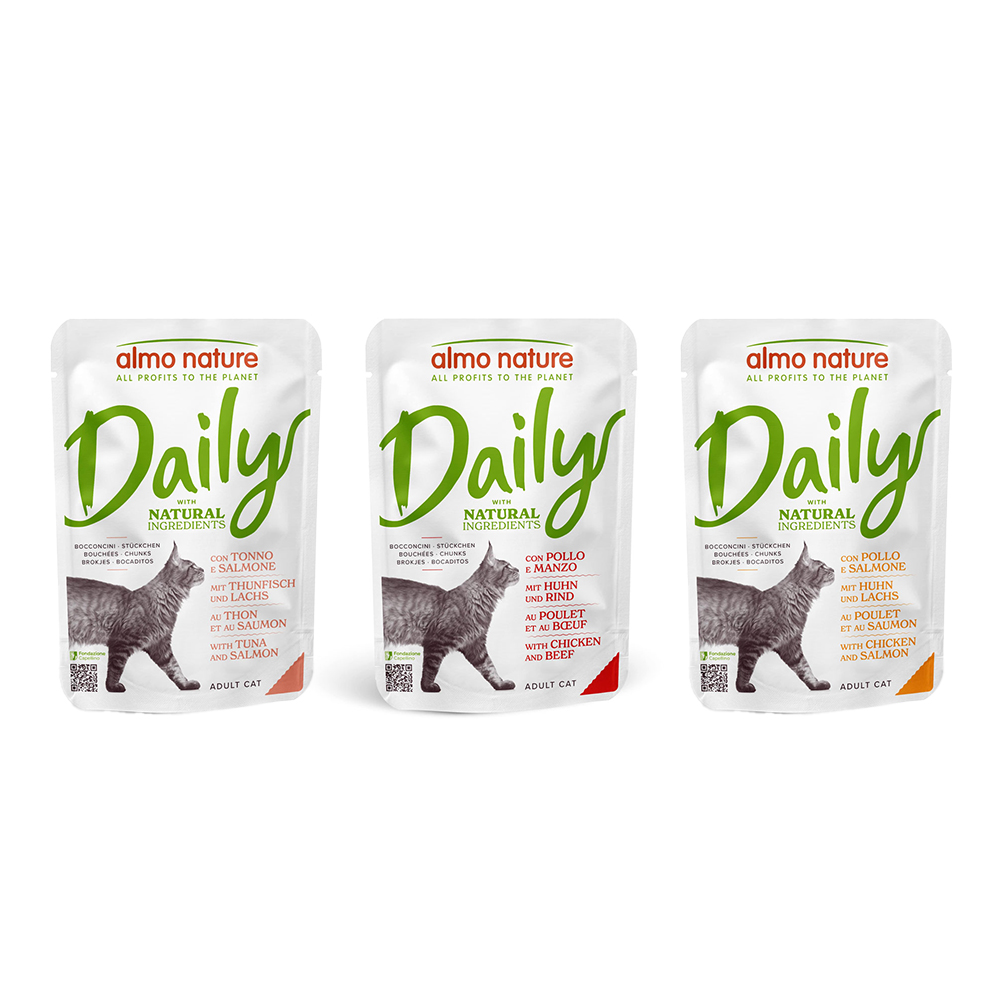 Sparpaket Almo Nature Daily Menu Pouch 12 x 70 g - Mixpaket 1 (3 Sorten) von Almo Nature Daily