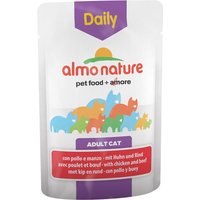 Sparpaket Almo Nature Daily Menu Pouch 12 x 70 g - Mix 2 (Huhn & Lachs, Huhn & Rind) von Almo Nature Daily