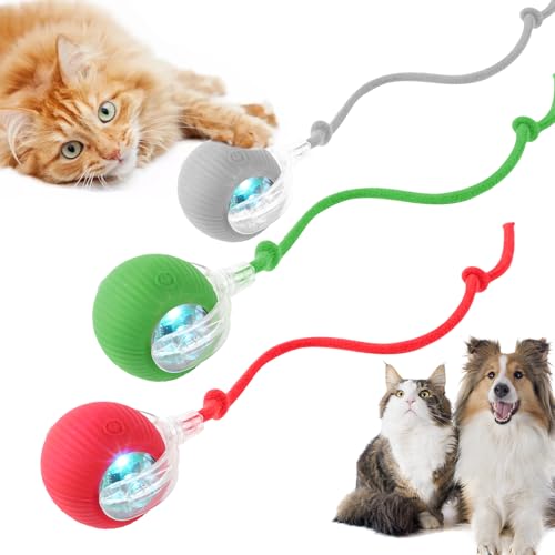 Interaktives Katzenball-Spielzeug, 360° intelligent, automatisch bewegliche Katzenbälle, selbstrollender interaktiver Katzen- und Hundeball, elektrisch beweglicher Peppy-Haustier-Ball, Spielzeug für von Daioai