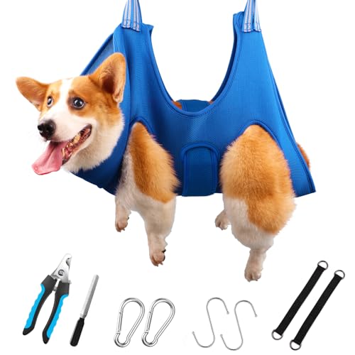 DaizySight Hundepflege-Hängematten-Set für kleine Hunde, Größe M, Hängeschlaufe zum Nageltrimmen, Blau DaizySight Hundepflege-Hängematten-Set für kleine Hunde, Größe M, Hängeschlaufe zum Nageltrimmen, Blau von DaizySight
