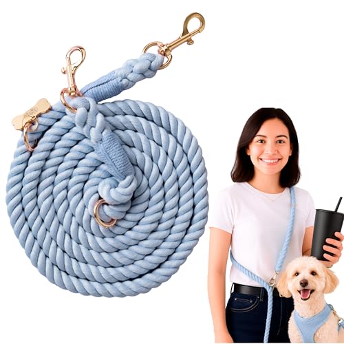 Daizzy Gear Freihändige Seilleine – langlebig, verstellbar und bequem für tägliche Spaziergänge, Läufe und Wanderungen mit Ihrem Hund (blau) – 1,5 m lang, bis zu 20 kg Hunde von Daizzy Gear