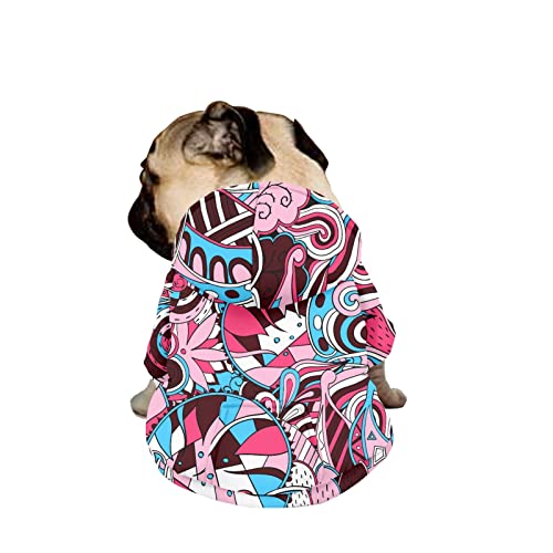 Dajingkj Boho Hunde-Kapuzenpullover für mittelgroße und große Hunde, böhmische Haustierkleidung, Sweatshirts mit Reißverschluss, warmer Mantel für Welpen, Herbst, Winter, Hunde-Kostüme von Dajingkj