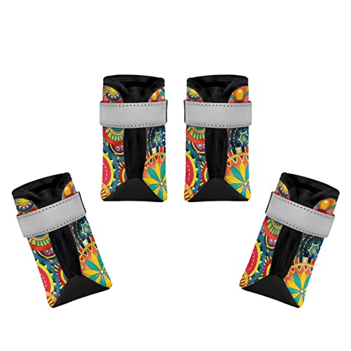 Dajingkj Boho-Hundeschuhe, atmungsaktiv, Thanksgiving, Ahornblatt, Hundeschuhe, mit reflektierenden Streifen, rutschfeste Stiefel für kleine, mittelgroße und große Hunde, Welpenschuhe, Pfotenschutz zum Wandern, 4 Stück Dajingkj Boho-Hundeschuhe, atmungsaktiv, Thanksgiving, Ahornblatt, Hundeschuhe, mit reflektierenden Streifen, rutschfeste Stiefel für kleine, mittelgroße und große Hunde, Welpenschuhe, Pfotenschutz zum Wandern, 4 Stück von Dajingkj