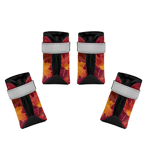 Dajingkj Fall Dog Shoes Breathable Thanksgiving Maple Leaf Dog Boot with Reflective Strip Anti-Rutsch Booties for Small Medium Large Dogs Puppy Shoes Paw Protector for Wiking 4PCS Dajingkj Fall Dog Shoes Breathable Thanksgiving Maple Leaf Dog Boot with Reflective Strip Anti-Rutsch Booties for Small Medium Large Dogs Puppy Shoes Paw Protector for Wiking 4PCS von Dajingkj