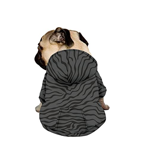 Dajingkj Hunde-Kapuzenpullover mit Zebramuster, für mittelgroße Hunde, modisch, niedlich, mit Taschen, warmer Mantel für Welpen, Herbst, Winter, Festliches Verkleiden, Jungen, Hunde-Kostüme von Dajingkj