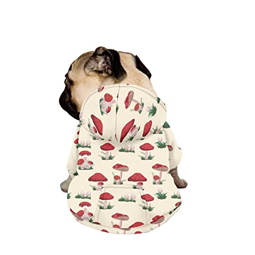 Dajingkj HundeSweatshirt mit Pilzmuster für mittelgroße Hunde, große Hunde, modisch, niedlich, glücklich, Hundekostüme, Haustierkleidung mit Taschen, warmer Mantel für Welpen, Herbst, Winter, von Dajingkj