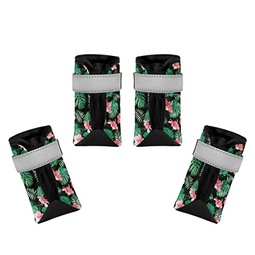 Dajingkj Hundeschuhe, atmungsaktiv, grüne Blätter, rote Blume, Hundeschuhe mit reflektierendem Streifen, rutschfest, wasserdichte Sohle, Hundeschuhe, für kleine, mittelgroße und große Hunde, Welpen, Dajingkj Hundeschuhe, atmungsaktiv, grüne Blätter, rote Blume, Hundeschuhe mit reflektierendem Streifen, rutschfest, wasserdichte Sohle, Hundeschuhe, für kleine, mittelgroße und große Hunde, Welpen, von Dajingkj