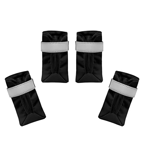 Dajingkj Hundeschuhe, atmungsaktiv, schwarz, mit reflektierenden Streifen, rutschfest, wasserdichte Sohle, Hundeschuhe, für kleine, mittelgroße und große Hunde, Welpen, Schuhe, Pfotenschutz zum Wandern, 4 Stück Dajingkj Hundeschuhe, atmungsaktiv, schwarz, mit reflektierenden Streifen, rutschfest, wasserdichte Sohle, Hundeschuhe, für kleine, mittelgroße und große Hunde, Welpen, Schuhe, Pfotenschutz zum Wandern, 4 Stück von Dajingkj