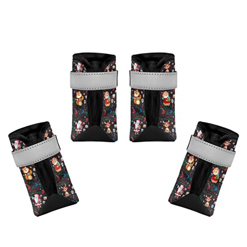 Dajingkj Hundeschuhe für Hartholzböden, Weihnachtsdekoration, Hundeschuhe mit reflektierendem Streifen, rutschfeste Sohle, Hundestiefel für kleine, mittelgroße und große Hunde, Welpenschuhe, Pfotenschutz zum Wandern, 4 Stück Dajingkj Hundeschuhe für Hartholzböden, Weihnachtsdekoration, Hundeschuhe mit reflektierendem Streifen, rutschfeste Sohle, Hundestiefel für kleine, mittelgroße und große Hunde, Welpenschuhe, Pfotenschutz zum Wandern, 4 Stück von Dajingkj
