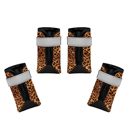 Dajingkj Hundeschuhe mit Leopardenmuster, atmungsaktiv, mit reflektierendem Streifen, rutschfest, wasserdichte Sohle, Hundestiefel für kleine, mittelgroße und große Hunde, Welpenschuhe, Pfotenschutz Dajingkj Hundeschuhe mit Leopardenmuster, atmungsaktiv, mit reflektierendem Streifen, rutschfest, wasserdichte Sohle, Hundestiefel für kleine, mittelgroße und große Hunde, Welpenschuhe, Pfotenschutz von Dajingkj