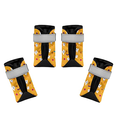 Dajingkj Orange Dog Booties Breathable Halloween Ghost Dog Shoes with Reflective Strip Anti-Rutsch Waterproof Sole Dog Boot for Small Medium Large Dogs Puppy Shoes Paw Protector for Hiking 4PCS Dajingkj Orange Dog Booties Breathable Halloween Ghost Dog Shoes with Reflective Strip Anti-Rutsch Waterproof Sole Dog Boot for Small Medium Large Dogs Puppy Shoes Paw Protector for Hiking 4PCS von Dajingkj