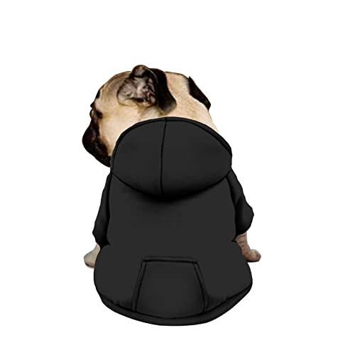 Dajingkj Schwarze Hunde-Kapuzenpullover für mittelgroße und große Hunde, einfarbig, Haustierkleidung, Sweatshirts mit Reißverschluss, warmer Mantel für Welpen, Herbst, Winter, Hunde-Kostüme von Dajingkj