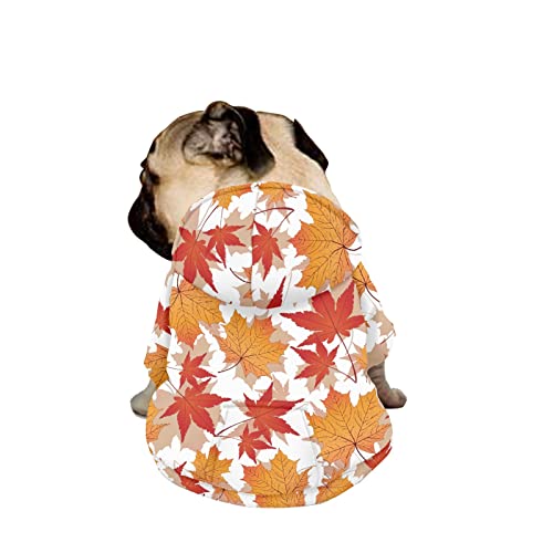 Dajingkj Thanksgiving Hund Sweatshirt für mittelgroße Hunde Große Hunde Happy Dog Hoodies Ahornblätter Druck Hundekostüme Haustierkleidung mit Taschen Warmer Mantel für Welpen Herbst Winter Festliches Verkleiden von Dajingkj