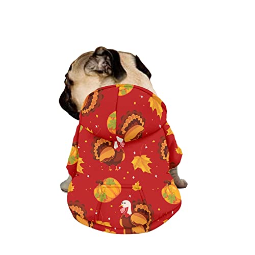 Dajingkj Thanksgiving Hunde-Kapuzenpullover für mittelgroße Hunde, modisch, niedlich, orange, Haustierkleidung, Sweatshirts mit Taschen, warmer Mantel für Welpen, Herbst, Winter, Festliches Verkleiden, Jungen, Mädchen, Hunde-Kostüme von Dajingkj