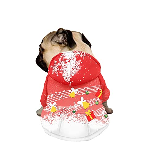 Dajingkj Weihnachts-Hunde-Sweatshirt für mittelgroße Hunde, große Hunde, modisch, niedlich, glücklich, Hunde-Kostüme, Haustierkleidung mit Taschen, warmer Mantel für Welpen, Herbst, Winter, Festliches Verkleiden von Dajingkj