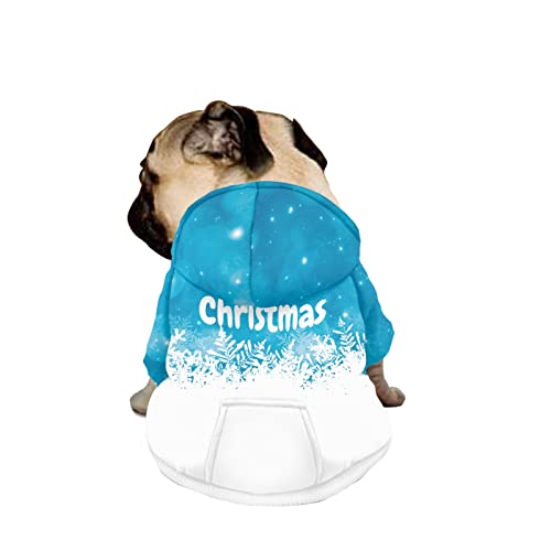 Dajingkj Weihnachts-Hunde-Sweatshirt für mittelgroße Hunde, große Hunde, modisch, niedlich, glücklich, Hunde-Kostüme, Haustierkleidung mit Taschen, warmer Mantel für Welpen, Herbst, Winter, Festliches Verkleiden von Dajingkj