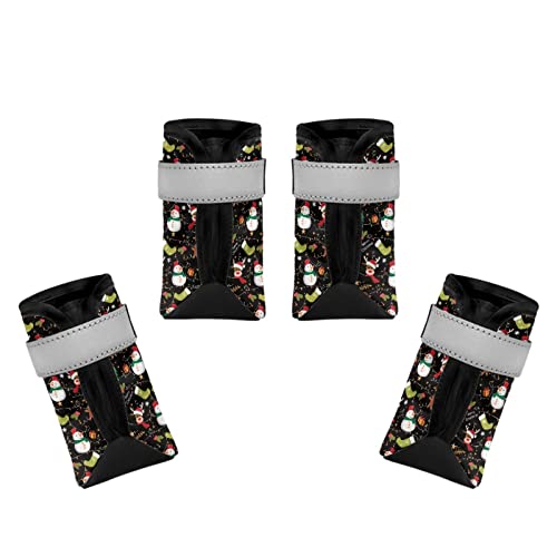 Dajingkj Weihnachts-Hundeschuhe, atmungsaktiv, Schneemann, Hundeschuhe, mit reflektierendem Streifen, rutschfest, wasserdichte Sohle, Hundeschuhe, für kleine, mittelgroße und große Hunde, Welpen, Schuhe, Pfotenschutz zum Wandern, 4 Stück Dajingkj Weihnachts-Hundeschuhe, atmungsaktiv, Schneemann, Hundeschuhe, mit reflektierendem Streifen, rutschfest, wasserdichte Sohle, Hundeschuhe, für kleine, mittelgroße und große Hunde, Welpen, Schuhe, Pfotenschutz zum Wandern, 4 Stück von Dajingkj
