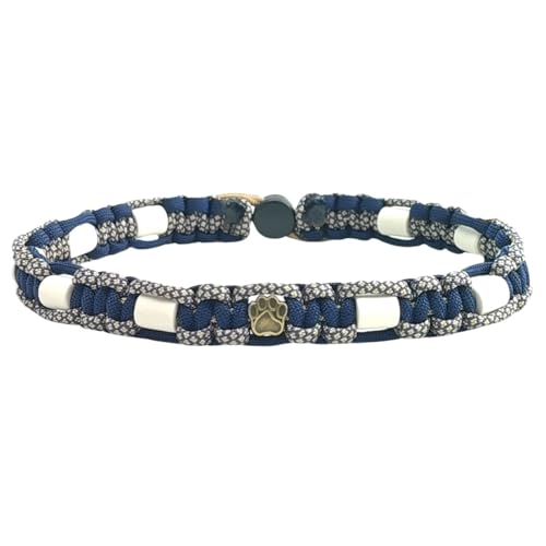 EM-Keramik-Halsband für Hunde & Katzen - Maßanfertigung EM-Band Original US-Paracord (Blau, 51-60 cm) von Dalias Dogs