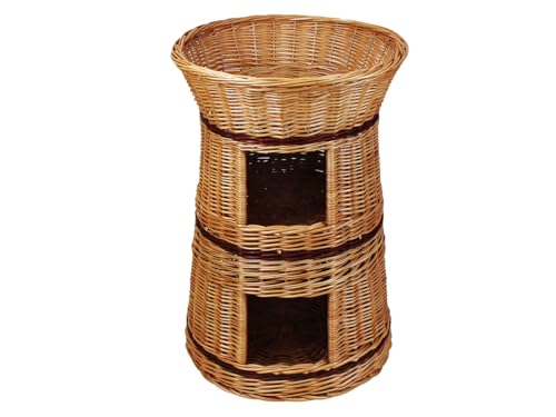 Damian-Wiklina Katzenkorb zum Schlafen – Katzenhütte Indoor – Größe: 50 cm rund – Katzenhöhle aus Weide – Dreistufiges Bett für Hunde oder Katzen – Natürliche Korbfarbe – Ohne Kissen Damian-Wiklina Katzenkorb zum Schlafen – Katzenhütte Indoor – Größe: 50 cm rund – Katzenhöhle aus Weide – Dreistufiges Bett für Hunde oder Katzen – Natürliche Korbfarbe – Ohne Kissen von Damian-Wiklina