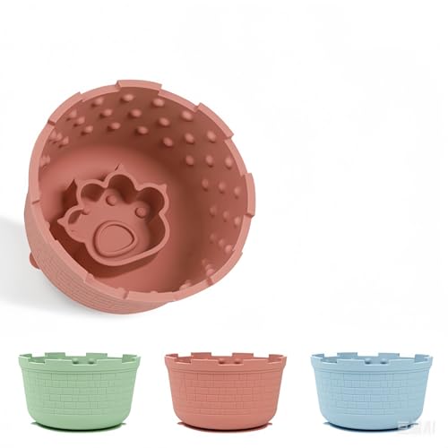 Slow Feeder Hundenapf, lebensmittelechtes Silikon, rutschfestes Design, Angstlinderung und Leckmatte, verlängert die Mahlzeit, für kleine und mittelgroße Haustiere, Rot von Dan Dan