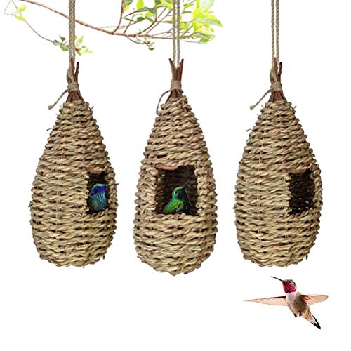 Kolibri-Häuser – Handgewebtes Gras zum Aufhängen, Vogelhütte, gewebte Gartendekoration, kreatives Vogelhaus, Kolibri-Nest für den Außenbereich, 22,9 x 10,2 cm Kolibri-Häuser – Handgewebtes Gras zum Aufhängen, Vogelhütte, gewebte Gartendekoration, kreatives Vogelhaus, Kolibri-Nest für den Außenbereich, 22,9 x 10,2 cm von Dan&Dre