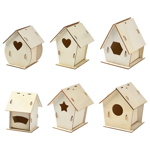 DanLingJewelry 6 Sets unlackierte Holzscheiben für Vogelhäuser, Rohlinge zum Aufhängen, Vogelhaus, Bastelarbeiten, Holzausschnitt-Set für DIY, Malerei, Kunst, Handwerk, Dekoration DanLingJewelry 6 Sets unlackierte Holzscheiben für Vogelhäuser, Rohlinge zum Aufhängen, Vogelhaus, Bastelarbeiten, Holzausschnitt-Set für DIY, Malerei, Kunst, Handwerk, Dekoration von DanLingJewelry