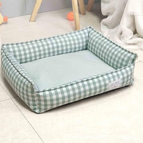 Abnehmbares, gemütliches Haustier-Sofa für Bodensofa, waschbar, weich, Schlafzimmer, Wohnzimmer, Auto, Katze, Hund, Couch, praktisches, atmungsaktives Haustierkissen (60 x 50 cm, grün) von Danchen
