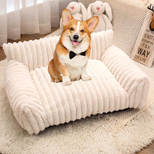 Danchen Flauschiges Plüsch-Haustier-Sofa, orthopädisches Hunde- und Katzenbett mit rutschfester Unterseite, weiche Schlaf-Couch-Sofa, atmungsaktives Haustierkissen für Welpen, mittelgroße und große von Danchen