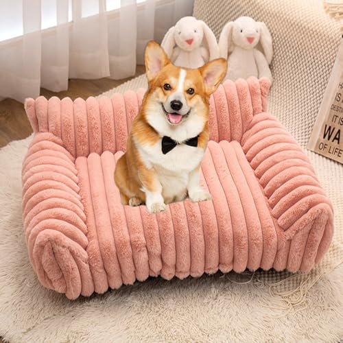 Danchen Flauschiges Plüsch-Haustier-Sofa, orthopädisches Hunde- und Katzenbett mit rutschfester Unterseite, weiche Schlaf-Couch-Sofa, atmungsaktives Haustierkissen für Welpen, mittelgroße und große von Danchen