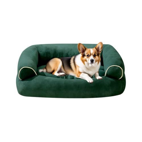 Danchen Großes Hundesofa, waschbar, orthopädisches Hundebett, Couch mit abnehmbarem Kissen und rutschfester Unterseite, flauschig, atmungsaktiv, beruhigende Haustier-Katzen-Sofam-Matratze (Grün, 105 x Danchen Großes Hundesofa, waschbar, orthopädisches Hundebett, Couch mit abnehmbarem Kissen und rutschfester Unterseite, flauschig, atmungsaktiv, beruhigende Haustier-Katzen-Sofam-Matratze (Grün, 105 x von Danchen