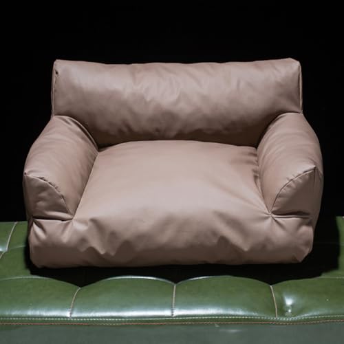 Danchen Hundebett, Couch, wasserdicht, verschleißfest, für Hunde und Katzen, mit bequemer Kissenmatte, Nackenrolle, atmungsaktiv, beruhigendes Welpen-Loungebett für große, mittelgroße Haustiere von Danchen