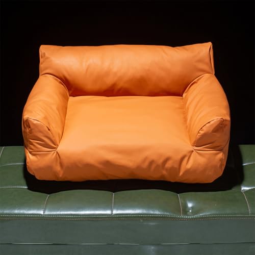 Danchen Hundebett, Couch, wasserdicht, verschleißfest, für Hunde und Katzen, mit bequemer Kissenmatte, Nackenrolle, atmungsaktiv, beruhigendes Welpen-Loungebett für große, mittelgroße Haustiere von Danchen