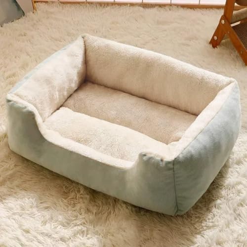 Danchen Hundesofa, Plüsch, waschbar, orthopädisch, Welpenbett, Katzen-Couch mit rutschfester Unterseite, weiches Anti-Angst-Haustier-Sofakissen für große, mittelgroße und kleine Hunde (Grün, 70 x 50 x von Danchen