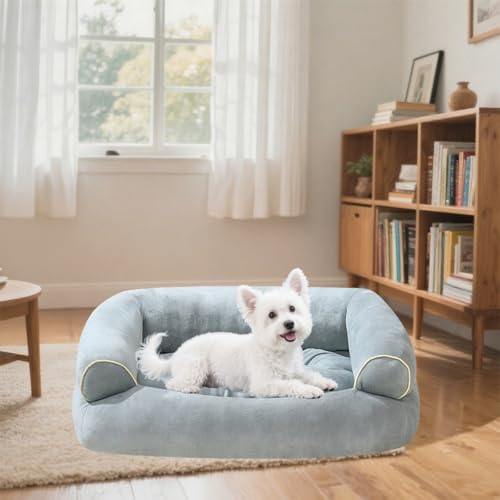 Danchen Hundesofa, atmungsaktiv, orthopädische Haustier-Couch mit rutschfester Unterseite und 3-seitiger Unterstützung, abnehmbarer Sofa-Nackenrolle für große, mittelgroße und kleine Hunde, Katzen von Danchen