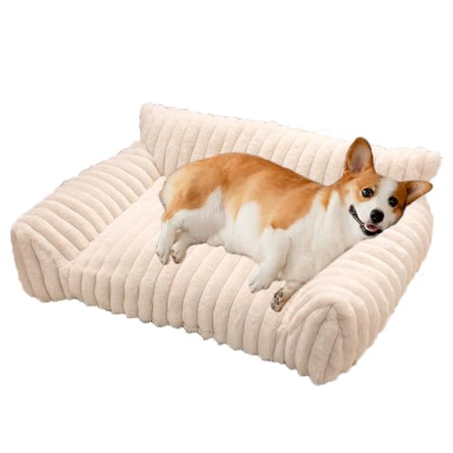 Danchen Hundesofa, geräumiges Haustier- und Katzenbett, Couch mit rutschfester Unterseite, weiche, flauschige Welpen-Matratze für mittelgroße Hunde, Plüschmatratze für drinnen und Schlafzimmer von Danchen