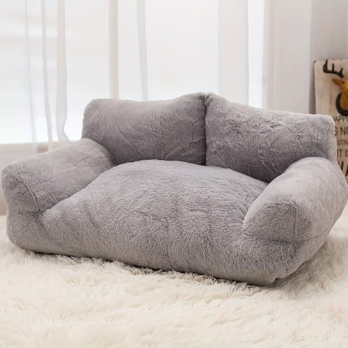 Danchen Hundesofa, orthopädisches, mittelgroßes beruhigendes Hundebett mit rutschfester Unterseite und Seiten, für Welpen, große Haustiere, Katzen, Liege, Matratze für Schlafzimmer, Wohnzimmer (Grau von Danchen