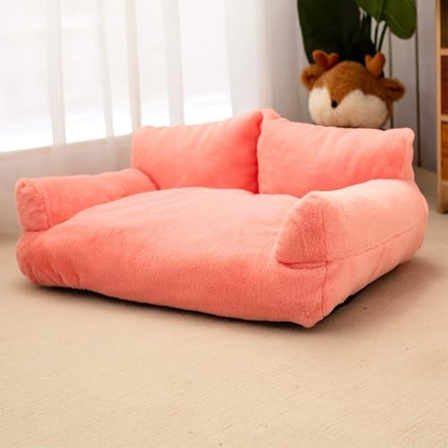 Danchen Hundesofa, orthopädisches, mittelgroßes beruhigendes Hundebett mit rutschfester Unterseite und Seiten, für Welpen, große Haustiere, Katzen, Liege, Matratze für Schlafzimmer, Wohnzimmer (Rosa von Danchen