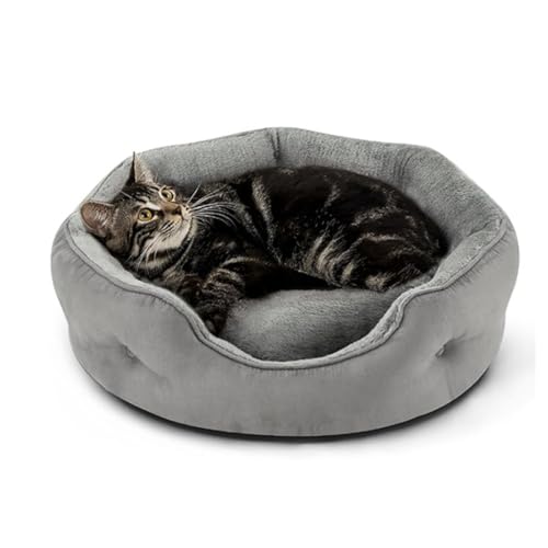 Danchen Hundesofa, waschbar, Anti-Angst-wärmend, Größe S, M, L, Haustier, Welpen, Sofa, Katze, Stuhl, Nackenrolle mit Seiten und rutschfester Unterseite, Grau, 76 x 60 x 20 cm von Danchen