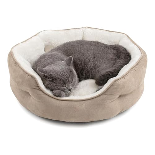 Danchen Hundesofa, waschbar, Anti-Angst-wärmend, Größe S, M, L, Haustier, Welpen, Sofa, Katze, Stuhl, Nackenrolle mit Seiten und rutschfester Unterseite, Khaki, 76 x 60 x 20 cm von Danchen