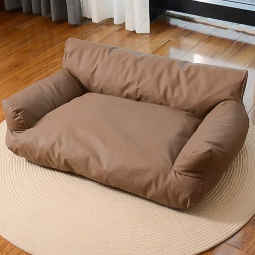 Danchen Hundesofa für mittelgroße und kleine Hunde, wasserdichte Haustier-Couch mit rutschfester Unterseite, bequeme, orthopädische Katzen-/Hundebetten, Matratze, Liege, Kissen, Stuhl (Kaffee, 65 x 45 von Danchen