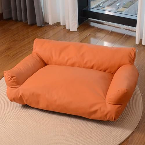 Danchen Hundesofa für mittelgroße und kleine Hunde, wasserdichte Haustier-Couch mit rutschfester Unterseite, bequeme, orthopädische Katzen-/Hundebetten, Matratze, Liege, Kissen, Stuhl (Orange, 75 x 50 Danchen Hundesofa für mittelgroße und kleine Hunde, wasserdichte Haustier-Couch mit rutschfester Unterseite, bequeme, orthopädische Katzen-/Hundebetten, Matratze, Liege, Kissen, Stuhl (Orange, 75 x 50 von Danchen