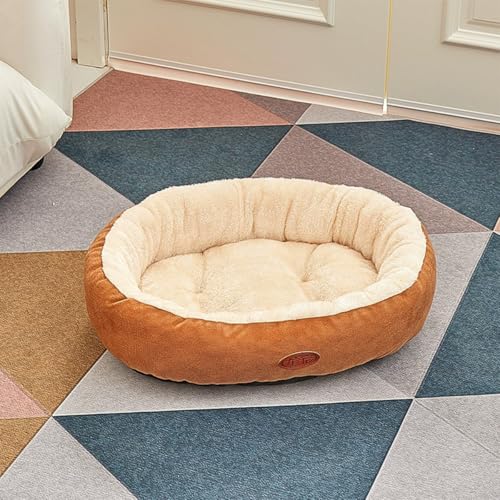 Danchen Orthopädisches, geräumiges Hundesofa, waschbar, mit rutschfester Unterseite und Seiten, beruhigend, Anti-Angst, für große und mittelgroße Haustiere, Welpen, Liege (Braun, 60 x 48 x 7 cm) von Danchen